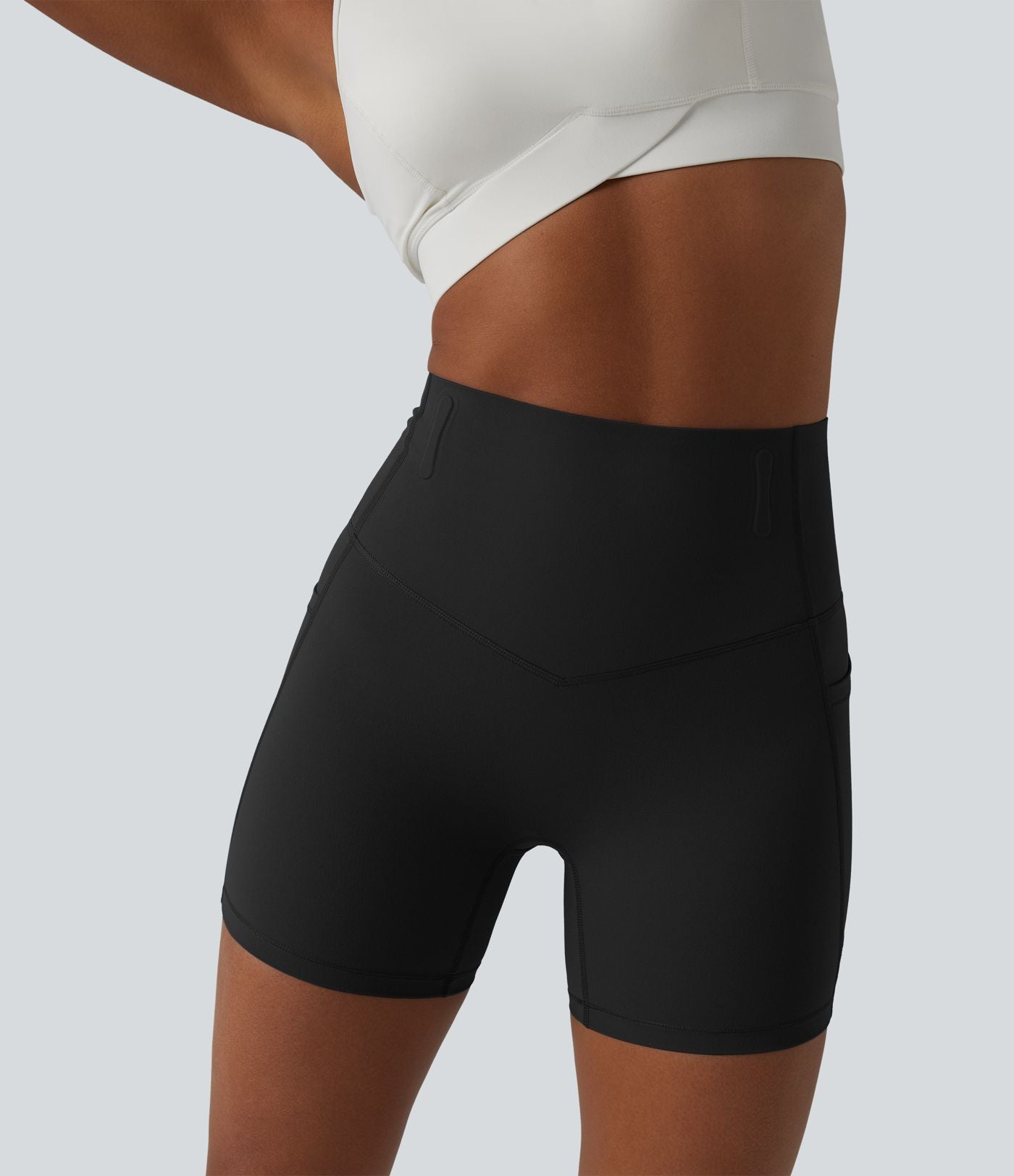 Short cycliste de yoga ventre plat Halara UltraSculpt™, taille haute, anti-roulis, 12,5 cm, avec poches