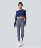 Legging yoga 7/8 taille haute moucheté sans couture OneForm Seamless Flow avec poches
