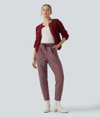 Pantalon Halara Flex™ taille mi-haute à cordon, effet rayé, coupe fuselée avec poches