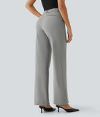 Pantalon de travail Halara Flex™ droit, taille mi-haute, avec poches