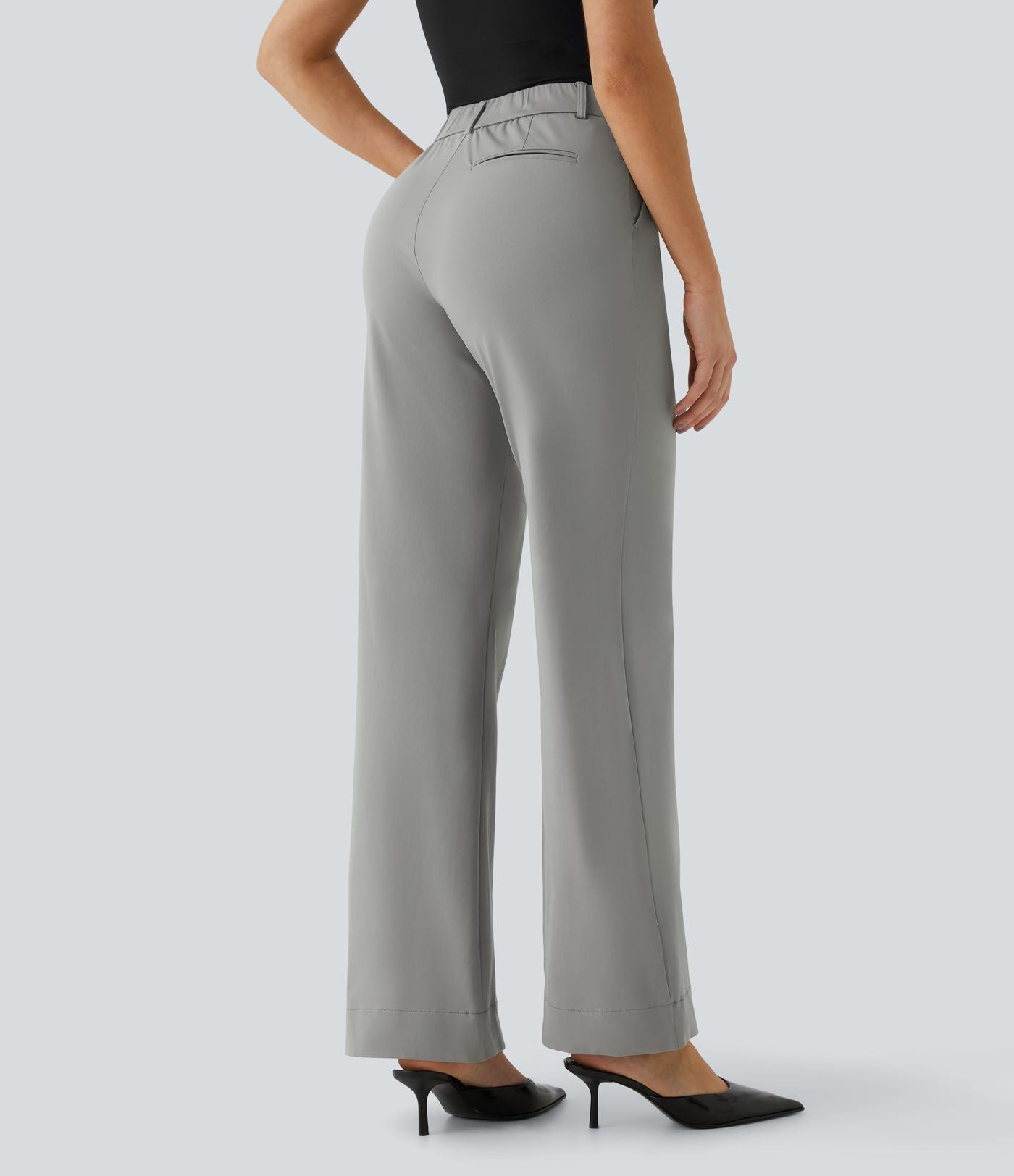 Pantalon de travail Halara Flex™ droit, taille mi-haute, avec poches
