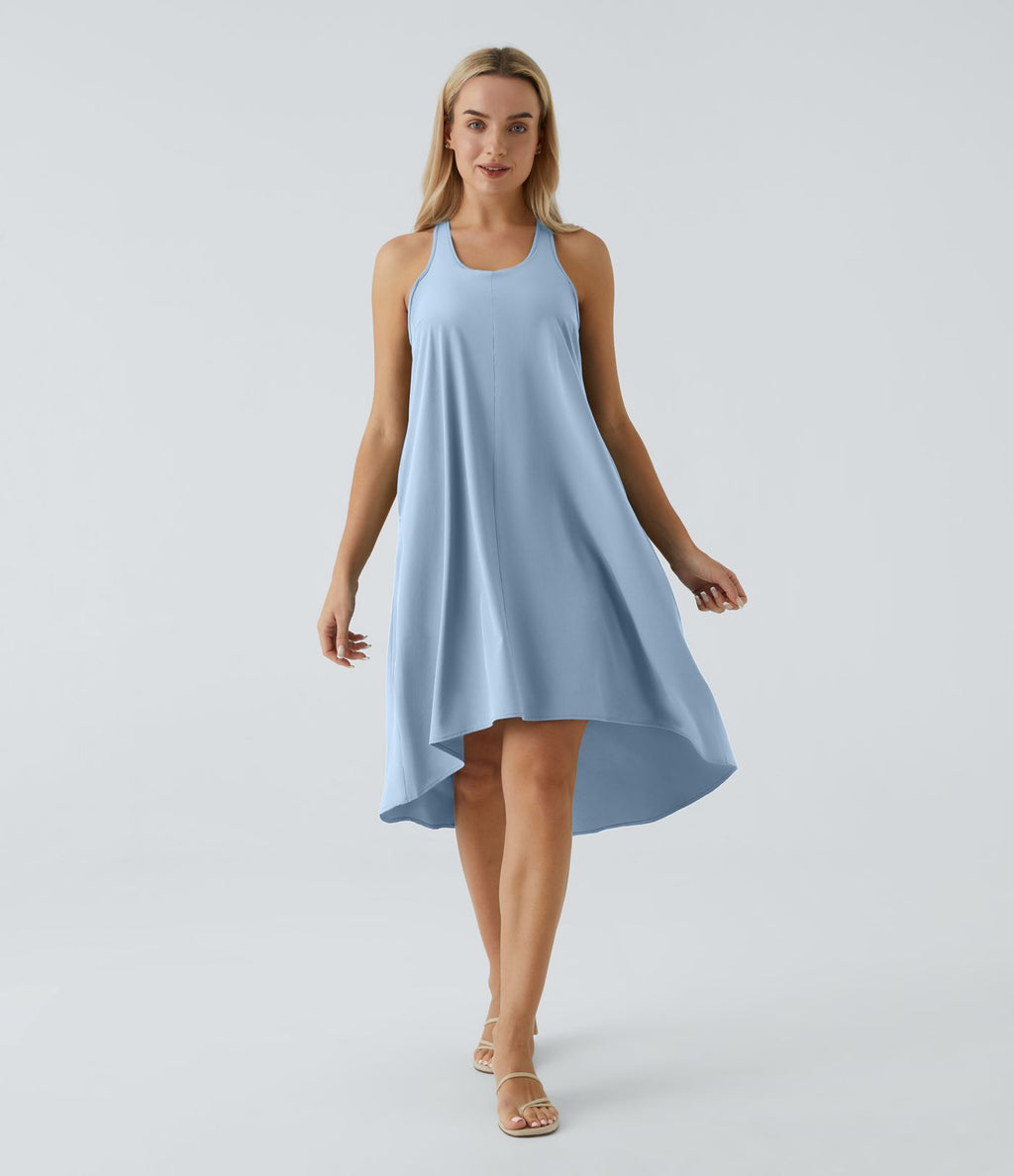Robe décontractée mi-longue Breezeful™ dos nageur poche latérale fluide asymétrique séchage rapide A-C