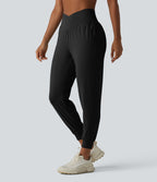 Jogging de yoga SoftlyZero™ taille haute, coupe fuselée et croisée, avec poches - Protection solaire UPF50+