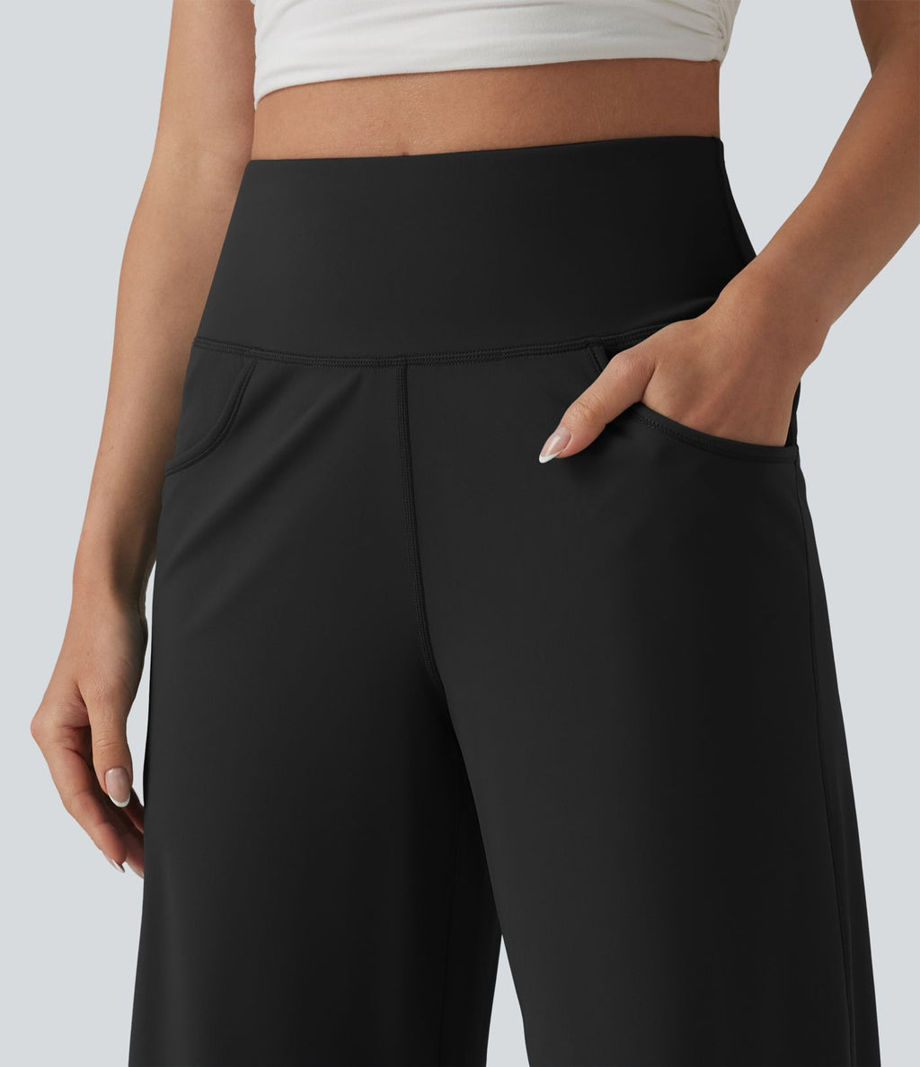 Pantalon corsaire ample SoftlyZero™ Airy effet frais InstantCool taille haute gainant avec poches