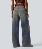 Jean large Halara Flex™ taille basse délavé avec poches