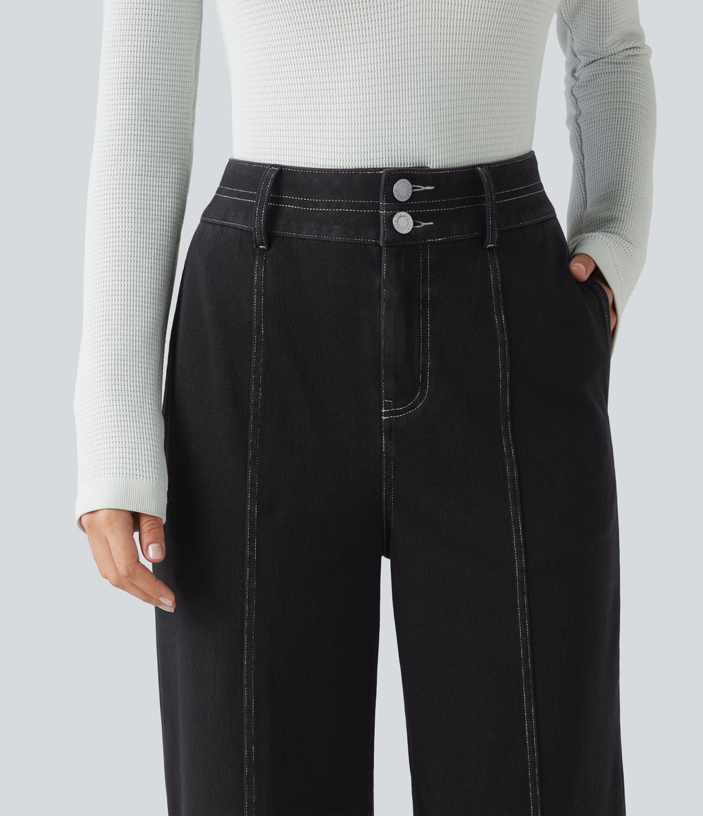 Jean large casual Halara Flex™ taille haute à poches