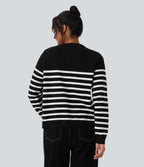 Cardigan de travail rayé color block