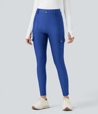 Legging 7/8 brillant taille haute avec poches