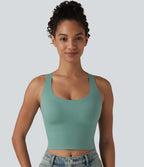 Crop top casual col U avec brassière intégrée — Bonnets B-E