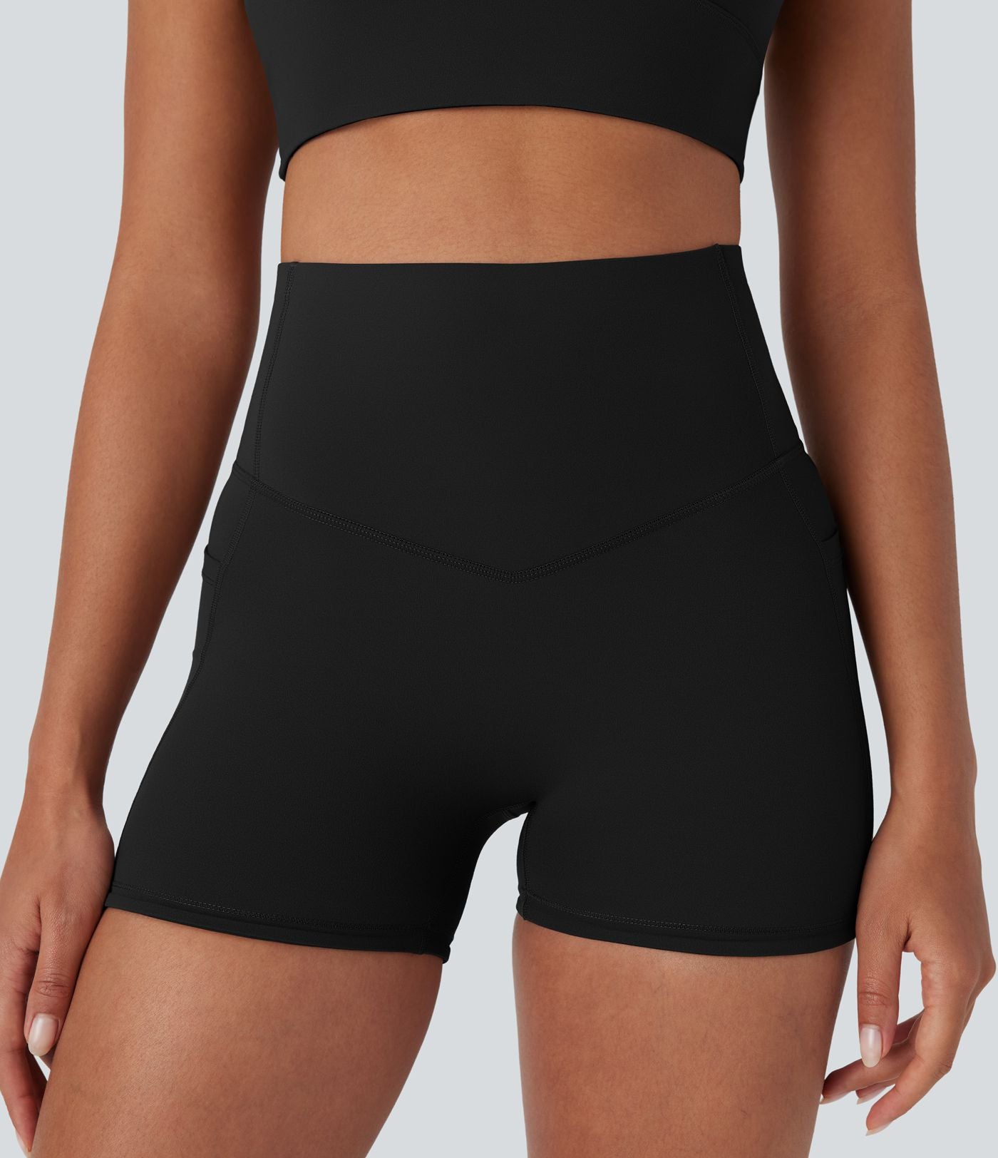 Short cycliste 7,5 cm d'entraînement gainant galbant taille haute avec poches Halara UltraSculpt™