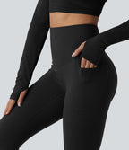 Halara Ultrasculpt™ Legging de running gainant taille haute dos croisé avec poches