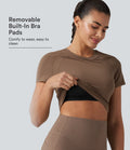 Haut de sport Softlyzero™ à manches courtes et col rond avec soutien-gorge intégré - Protection UPF50+