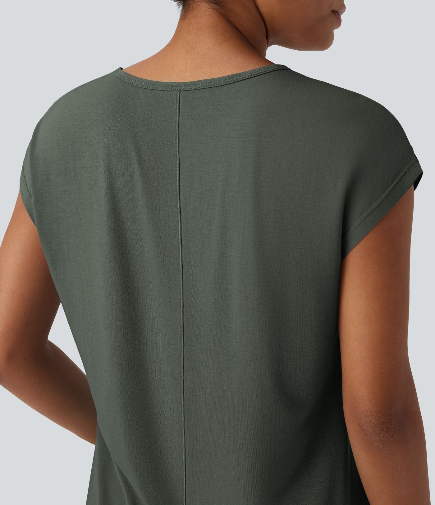 T-shirt casual col V manches courtes