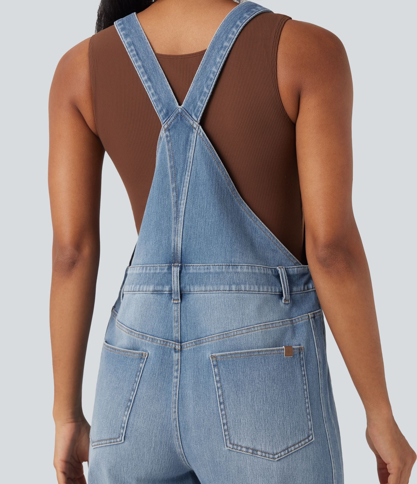 Salopette denim Halara Flex™ 7/8 coupe barrel avec poches
