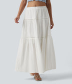 Jupe maxi fluide taille mi-haute