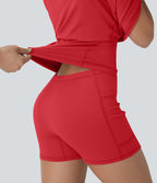 Softlyzero™ Plush Robe de danse courte dos nu avec short intégré - Version Easy Peasy