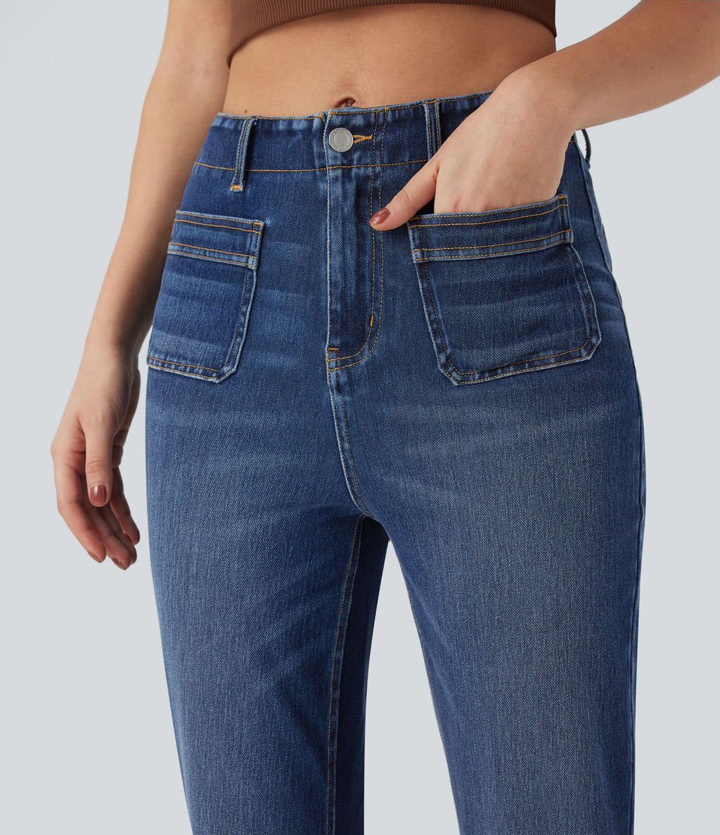 Jean ajusté évasé Halara Flex™ taille haute avec poches
