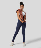 Halara Flex™ Legging Casual en Denim Extensible à Taille Haute avec Poches Latérales et Fentes