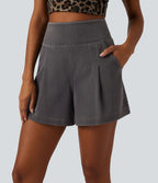 Short en jean ample Halara Flex™ taille haute décontracté avec poches