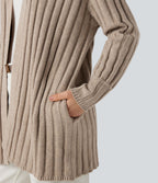 Cardigan décontracté à manches longues avec poches