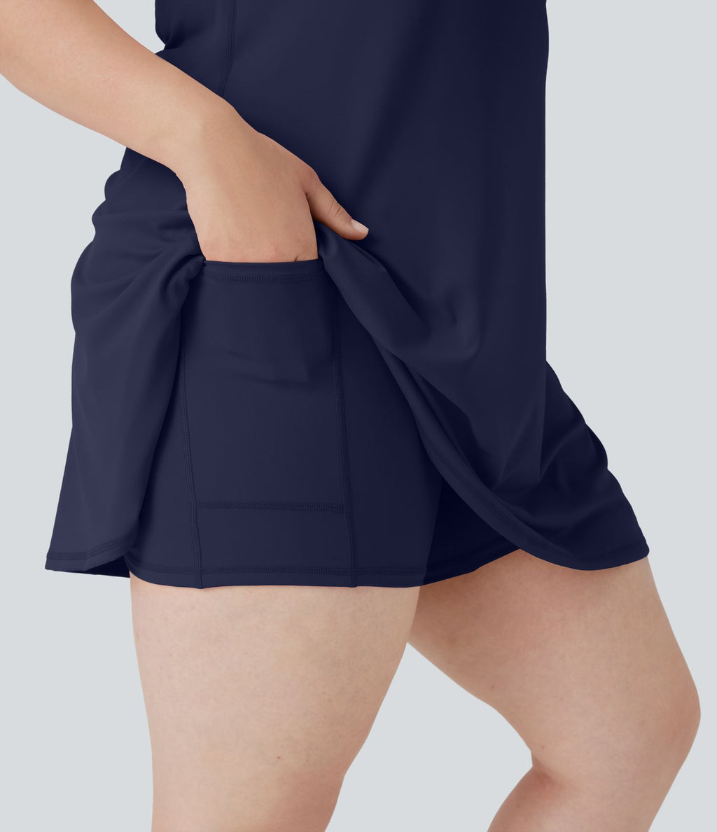 Robe de sport grande taille dos nu Softlyzero™ Plush - longueur rallongée - Easy Peasy Edition