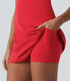 SoftlyZero™ Plush Robe sport avec bretelles ajustables torsadées, effet push-up, coussinets non amovibles et poches - Easy Peasy