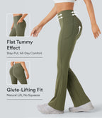 Pantalon de yoga à coupe bootcut gainant galbant taille haute avec effet scrunch et poches Halara UltraSculpt™