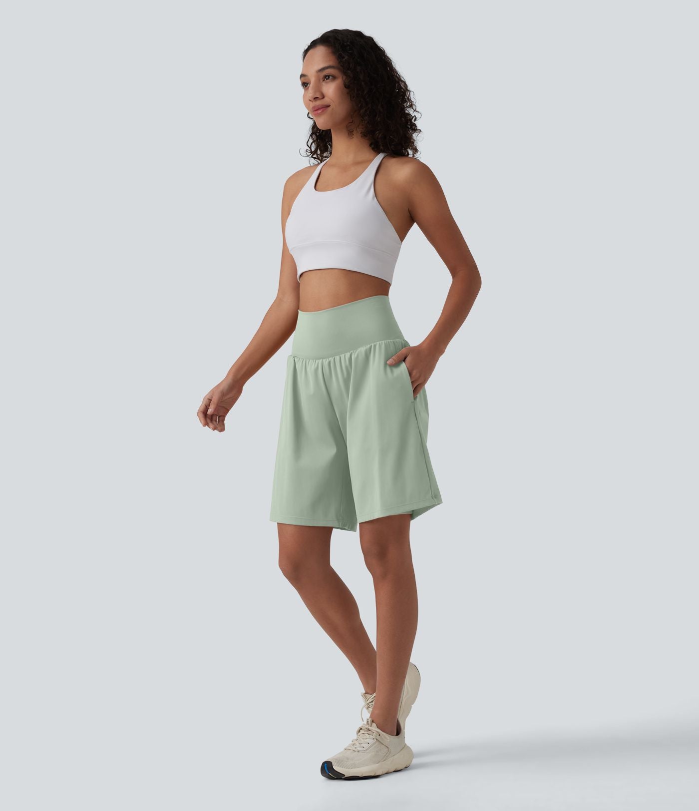 Short de yoga 2-en-1 SoftlyZero™ Airy taille très haute effet frais InstantCool 22,8 cm avec poches