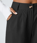 Joggings décontractés à taille mi-haute avec poches