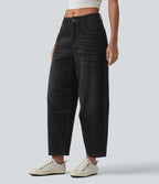 Jean Barrel 7/8 taille basse Halara Flex™ avec poches zippées