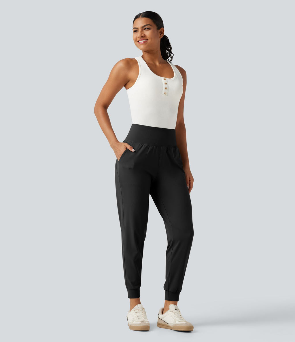 Jogging fuselé Halara UltraSculpt™ taille haute esprit bureau avec poches