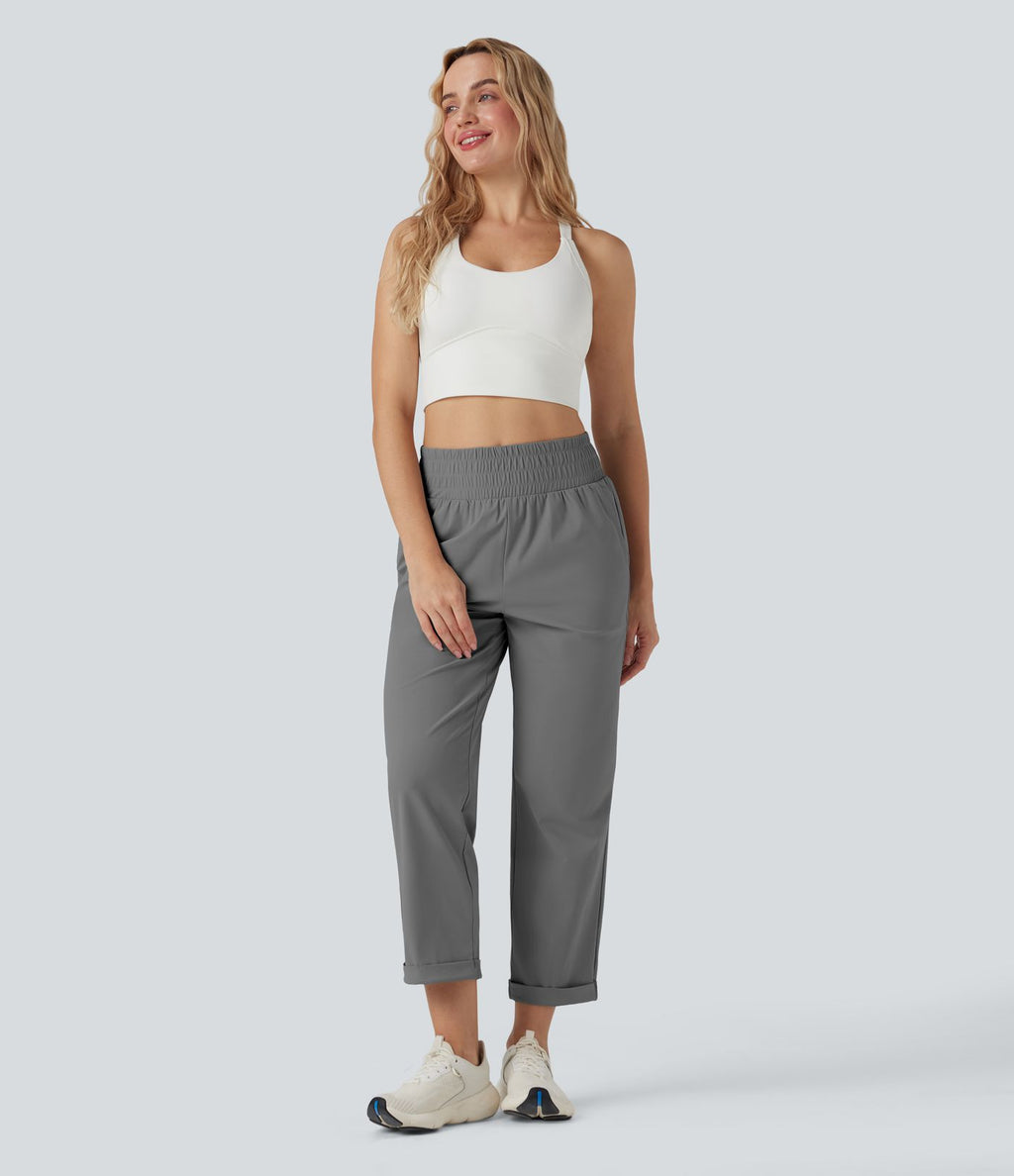 Pantalon yoga fuselé taille haute avec poches