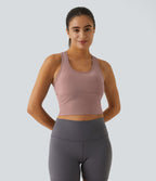 Softlyzero™ Plush Plus Débardeur Yoga Crop à Col U Plongeant Dos Nu Dos Nageur Découpé - UPF50+