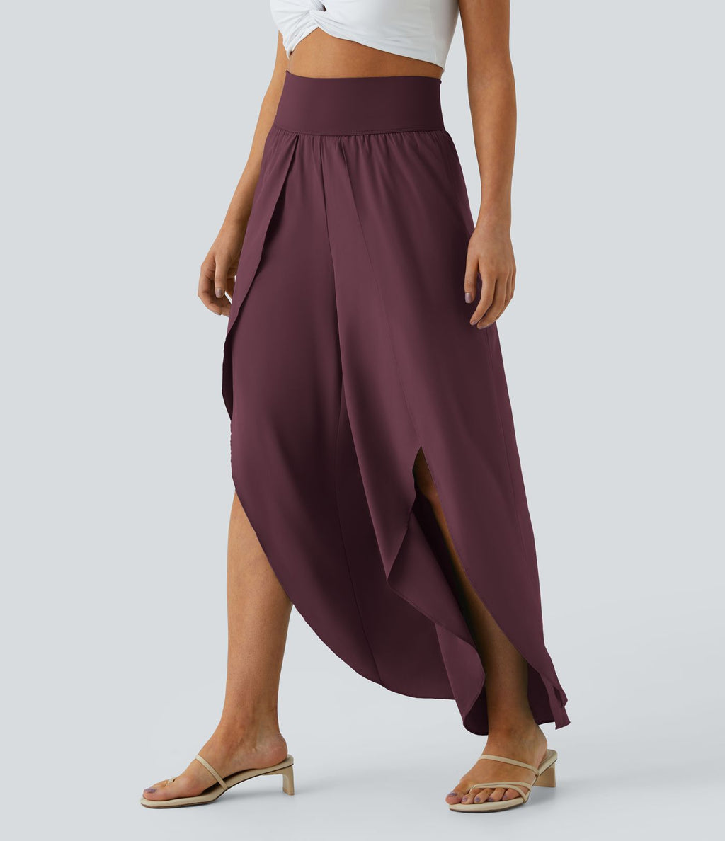 Breezeful™ Pantalon Large Fluide Séchage Rapide Taille Haute Poche Arrière