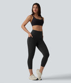 Legging de course capri Halara Ultrasculpt™ taille haute gainant dos croisé avec poches