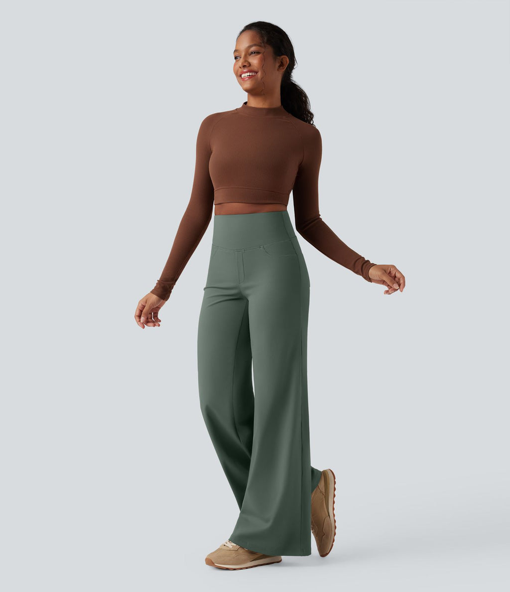 Pantalon yoga large gainant taille haute DayStretch avec poches