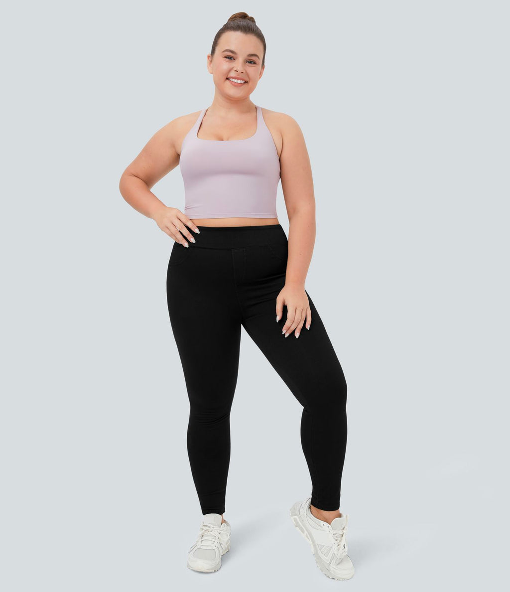 Halara Flex™ Jegging Casual Taille Haute Tricot Extensible Poche Latérale Arrière Grande Taille