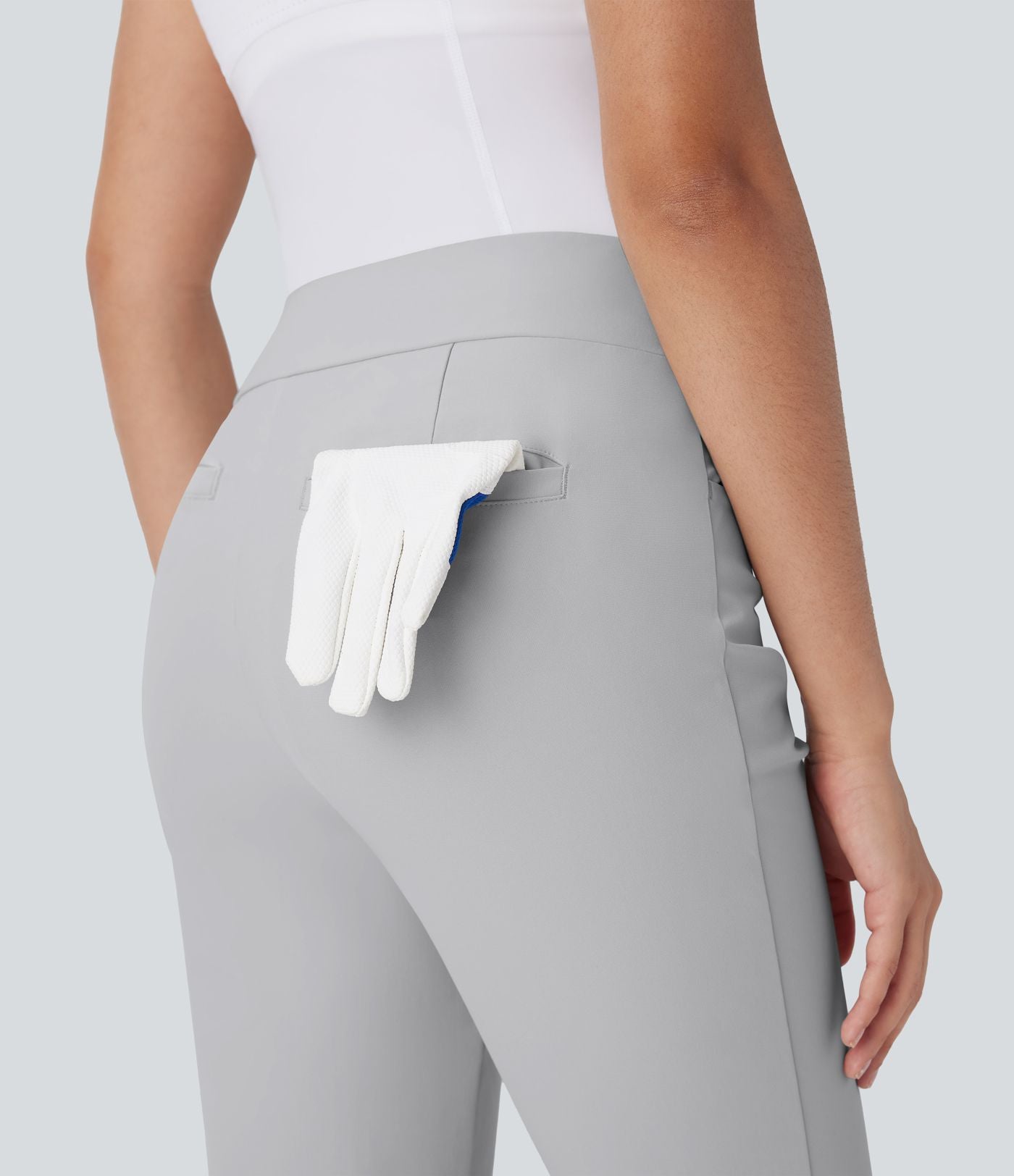 Pantalon de golf taille moyenne à séchage rapide avec multiples poches, fentes et coupe fuselée-Poche pour tee de golf-UPF40+
