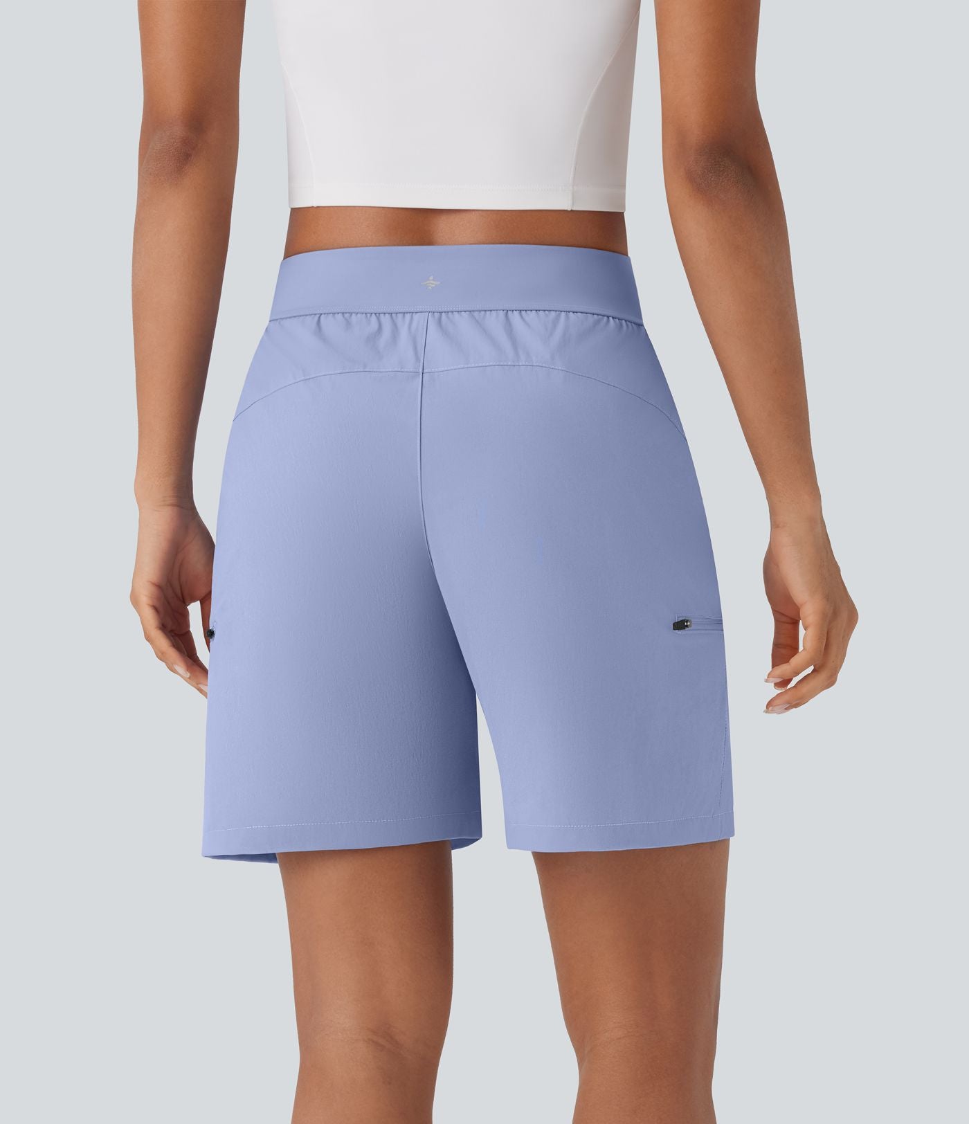 Short de randonnée à taille moyenne avec cordon de serrage et poches multiples à fermeture éclair, résistant à l'eau et à l'usure