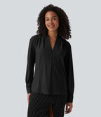 Blouse de travail col V manches longues