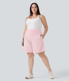 Bermuda de yoga grande taille SoftlyZero™ Airy taille haute effet frais InstantCool avec poches