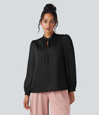 Chemise de travail manches longues nouée devant