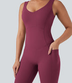 Combinaison de sport Halara UltraSculpt™ col V gainante push-up à poches
