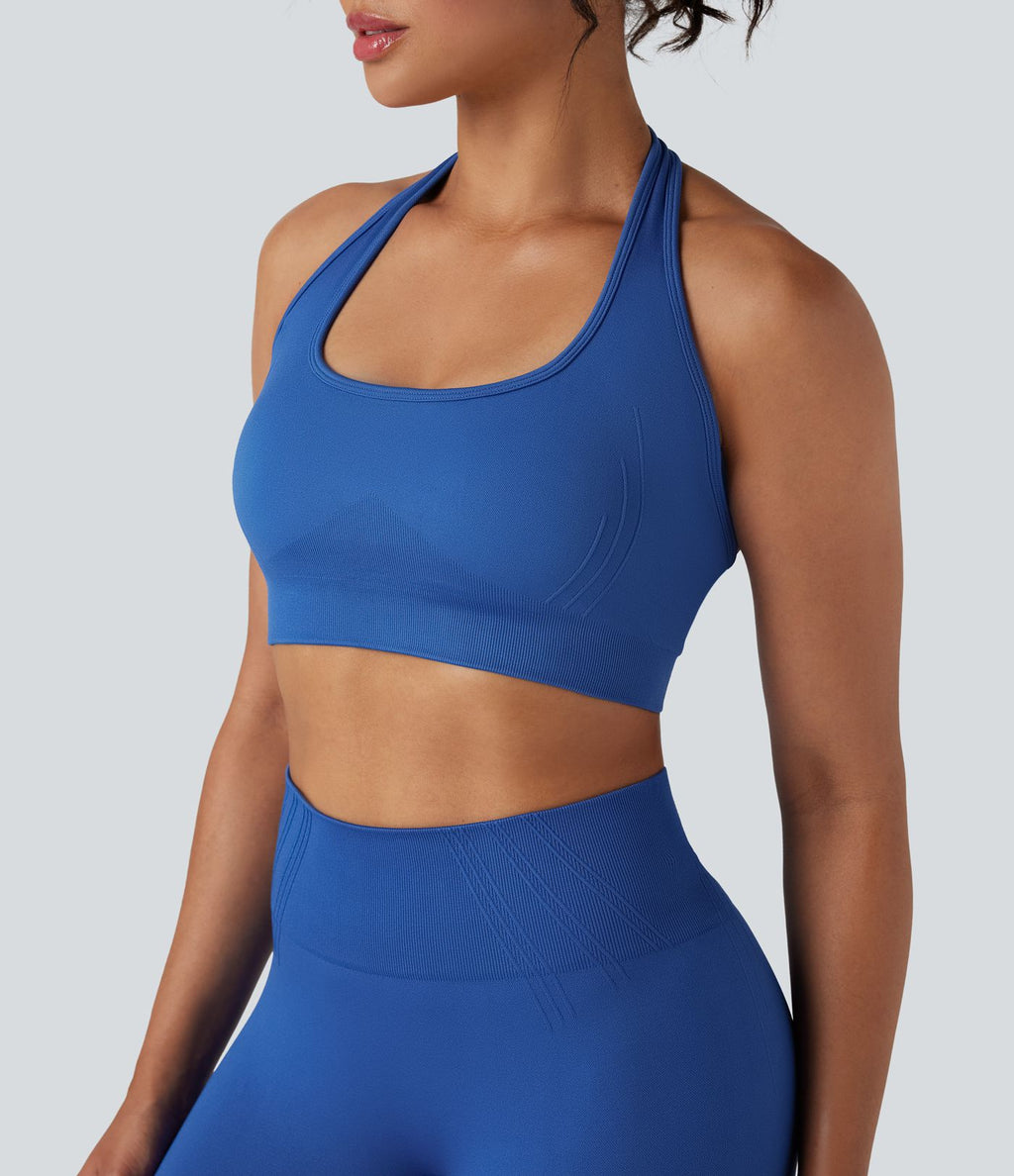 Brassière de sport yoga maintien léger col américain sans couture OneForm Seamless Flow