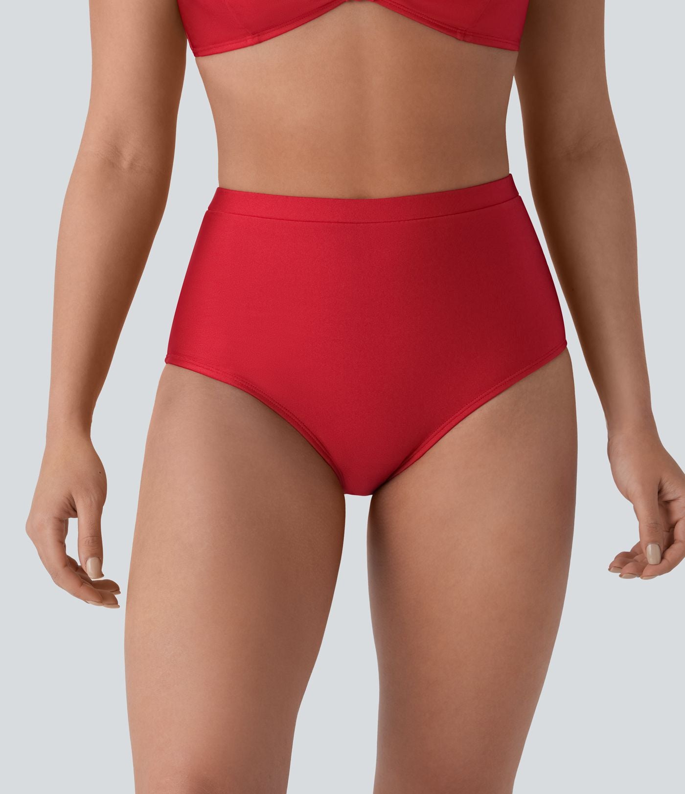 Bas de maillot de bain bikini taille haute gainant avec brillance