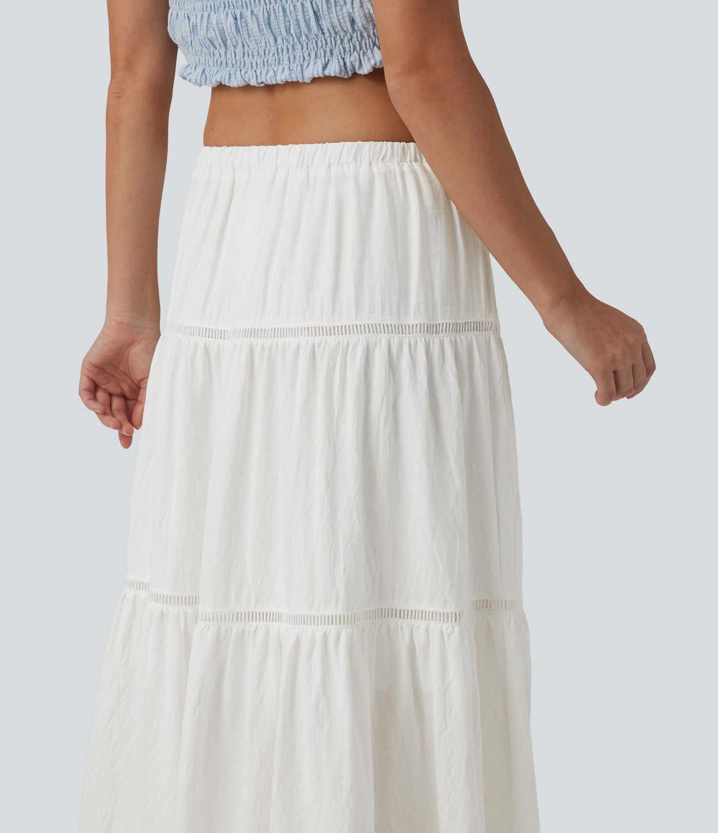 Jupe maxi fluide taille mi-haute