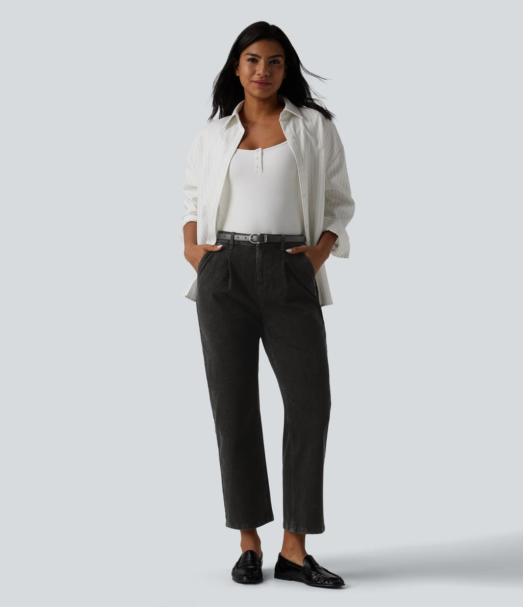 Halara Flex™ Jean droit casual 7/8 taille haute avec poches