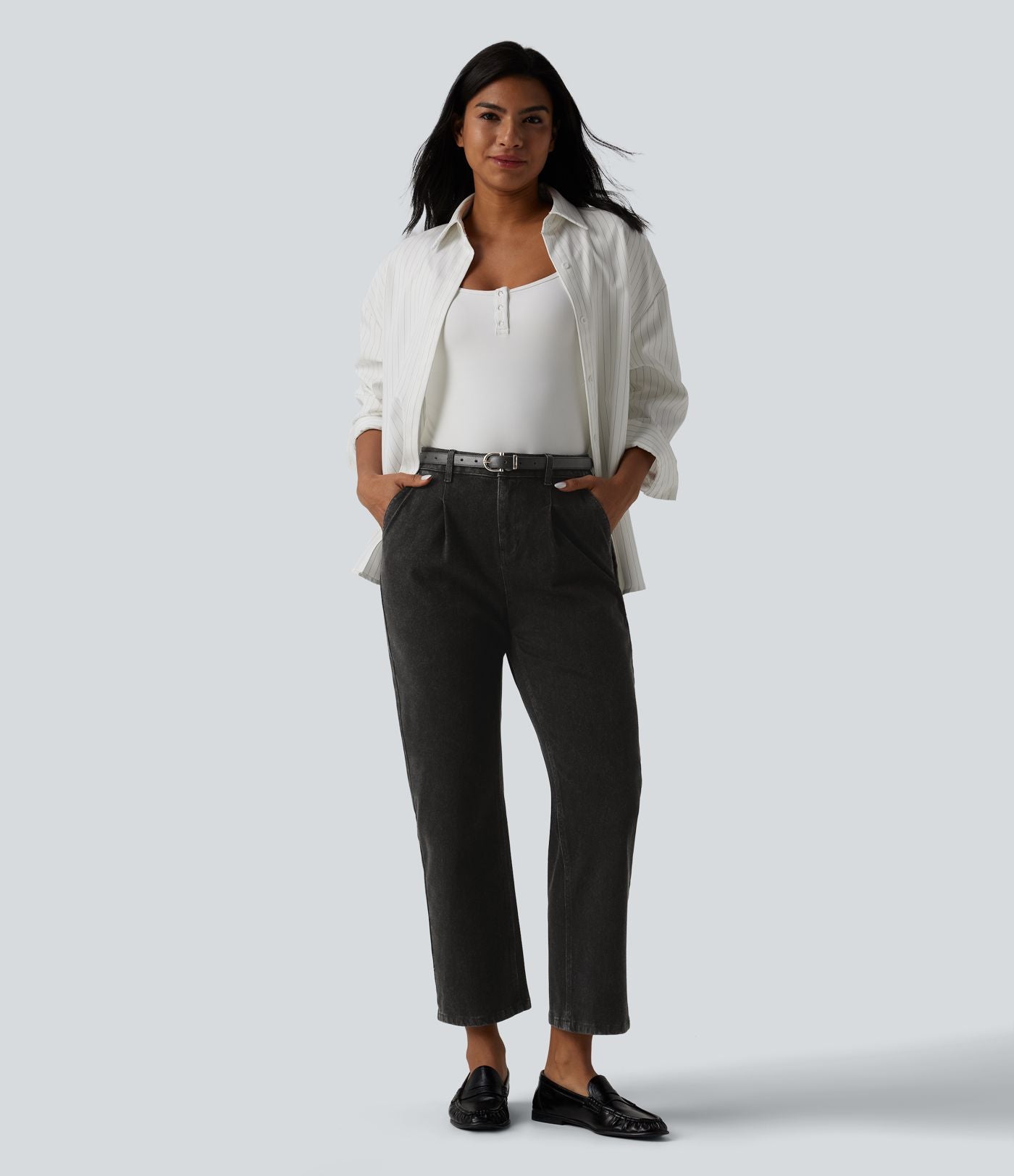 Halara Flex™ Jean droit casual 7/8 taille haute avec poches