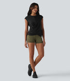Haut de sport running col rond manches courtes ourlet croisé effet frais InstantCool séchage rapide, protection solaire UPF50+