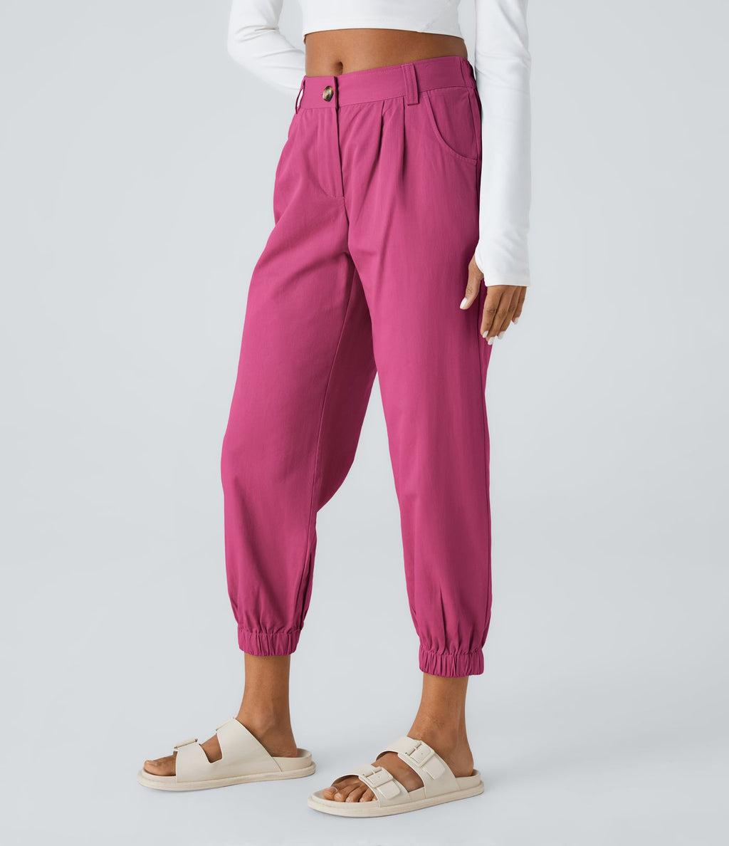 Joggings décontractés à taille mi-haute avec poches